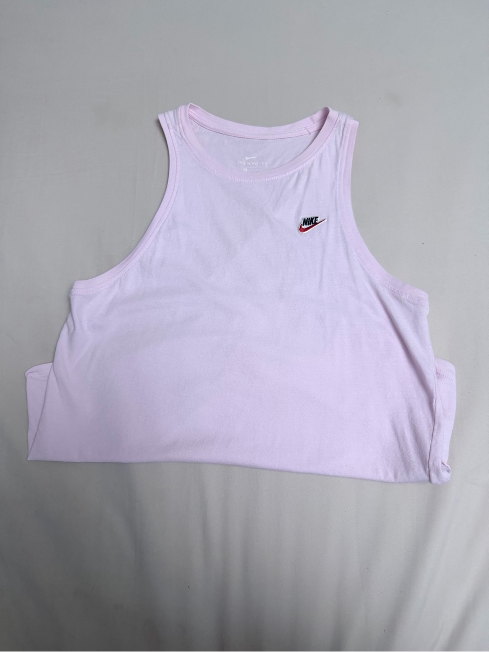 Nike Women’s Pale Pink Cropped Tank Top with Swoosh